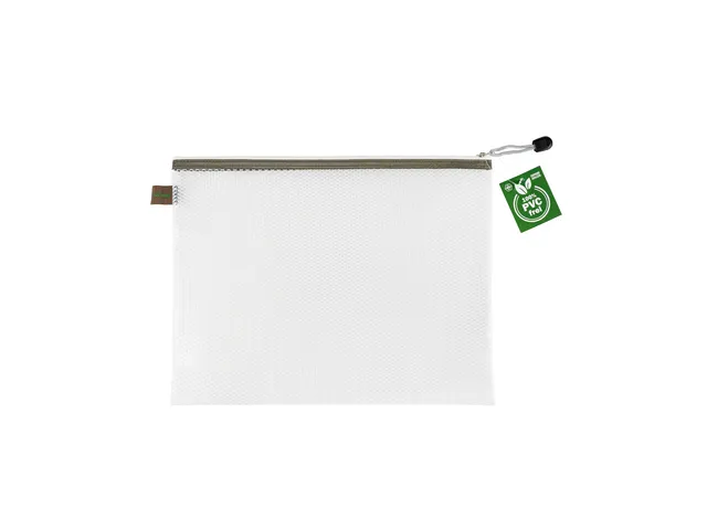 etui A4 Phat-Bag transparant taupe met ritssluiting