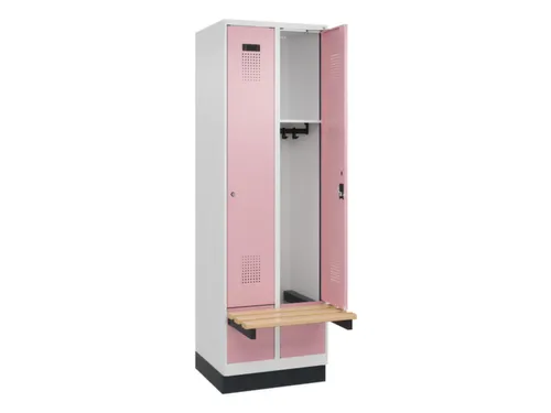 locker met bank,HxBxD 1950x600x815mm,2vak,vak B 300mm,cilinderslot