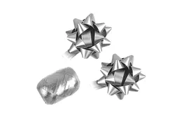 Polyband combi set zilver cadeaulint 1 ei 2 rozetten