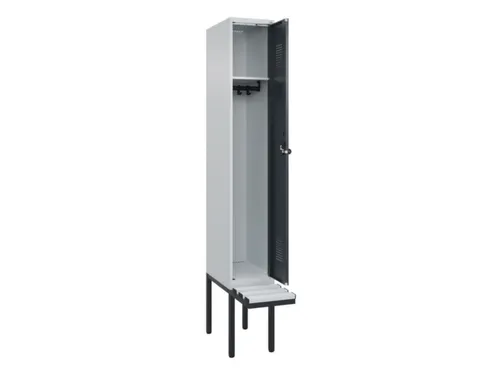 locker met bank,HxBxD 2120x300x815mm,1vak,vak B 300mm,draaigrendel
