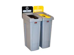 Slim Jim Recyclingstation Duits Deksel Gesloten Zwart Flessen Geel