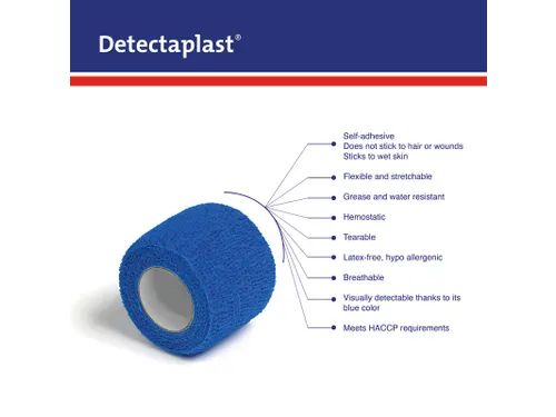 Detectaplast Zelfhechtende Snelpleister rol à 5cm x 4,5mtr blauw