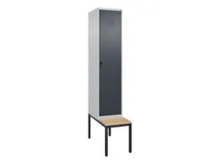 armoire vestiaire noir et blanc HxlxP 2120x400x815mm 1compart.