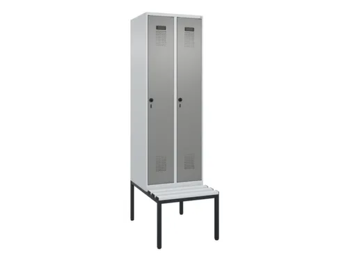 locker met bank,voor scheiding van kleding,HxBxD 2120x600x815mm,2vak