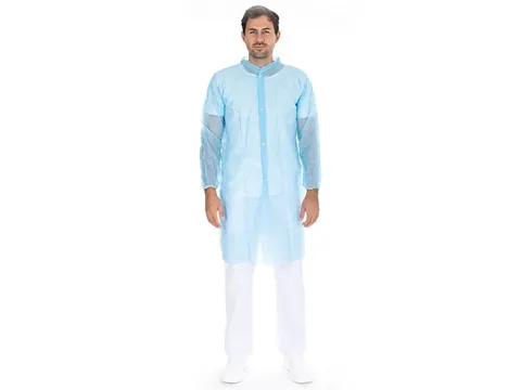 Hygonorm 27436 Bezoekersjassen met drukknopen PP Blauw maat L