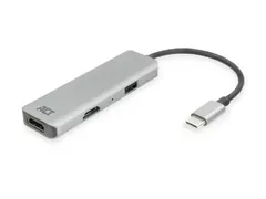 Adapter ACT USB-C 4K multiport voor 2 HDMI monitoren