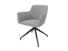 Bezoekersstoel Draaibaar Voetkruis Epoxypoedercoat Lichtgrijs