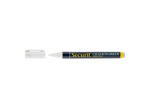 Krijtstift Securit SMA-100 rond wit 1-2mm blister à 4 stuks