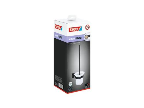 Toiletborstel met wandhouder Tesa Moon 40561 Zwart Zelfklevend