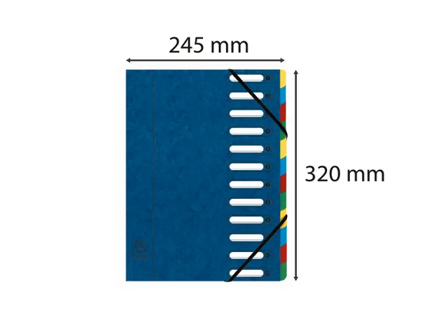 Sorteermap Harmonika vensters 12vak bl.