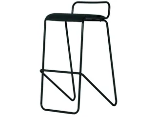 Barkruk serie 126 sledeframe Zwart stof Antraciet - 1