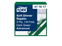 Tork 477617 Soft Dinnerservet Advanced Donkergroen 39x39cm 1/8 vouw