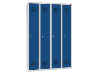 lockerkast,HxBxD 1800x1200x500mm,4vak,draaigrendel,sokkel,romp RAL7035 - 1