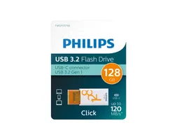 USB stick 3.2 Philips Click USB-C 128GB oranje