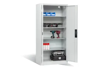 acculaadkast 1950x930x500mm 5stekkerdozen 230V cil.-slot front RAL7035 - 3