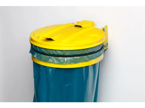 Afvalverzamelaar 120 Liter Wand Plaatstaal Met Deksel Geel