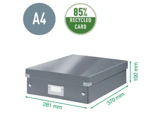 Sorteerbox WOW Click & Store 281x100x370mm zwart 85% gerecycled karton - 5