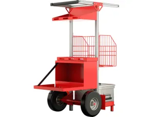 bhv-wagen,draagverm. 51,2kg,PU-banden,HxBxD 1147x570x636mm,aluminium - 3