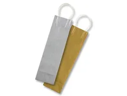 Folia Geschenkzak voor Flessen Goud en Zilver 10x10x36cm