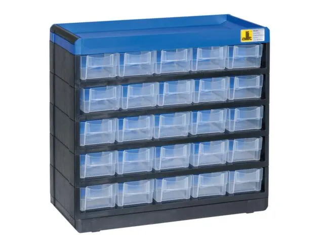 Magazijnkast,HxBxD 285x300x135mm,25lade(n),laden doorschijnend wit