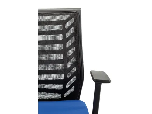 Bureaustoel,Synchroonmech.,M. Armleuningen,Zitting Schuimstof Blauw