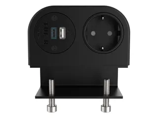 Desktop stekkerdoos Power Phase 1x Schuko + USB A en C 25W Zwart - 2