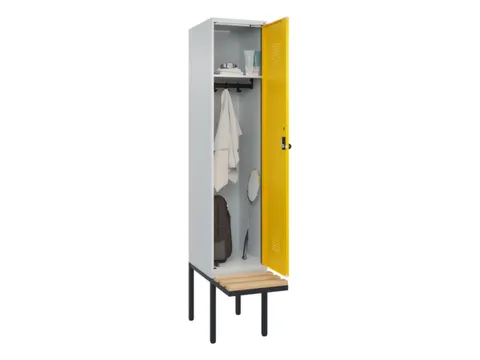 locker met bank,HxBxD 2120x400x815mm,1vak,vak B 400mm,draaigrendel