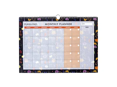 Maandplanner Pukka Pad Bloom 30x42cm ongedateerd zwart