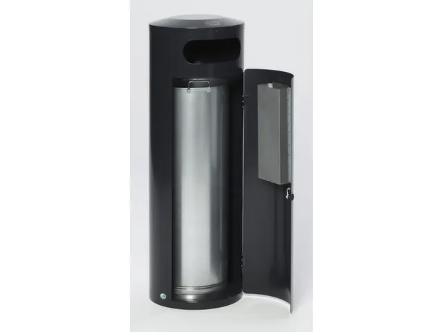 Combi-Asbak 90 Liter 1245x420mm Ral7021 Antraciet Afsluitbaar Staal