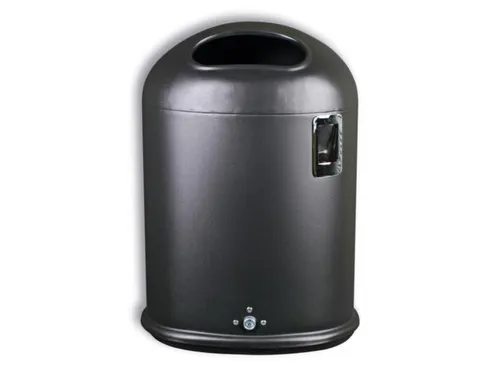 Afvalbak Met Asbak 45 Liter Ovale Opening Veerklep Antraciet