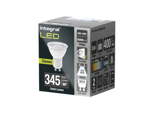 Ledlamp Integral GU10 4000K koel wit 3.6W 400lumen