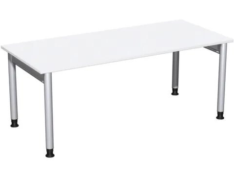 In hoogte verstelbaar bureau,HxBxD 680-820x1800x800mm,blad wit