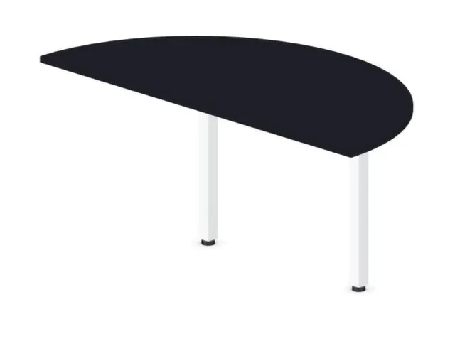 aanbouwtafel,i.h.v.,HxBxD 720-840x1600x800mm,halfrond,CC-zwart