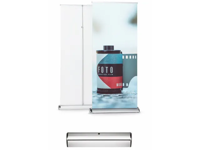 Roll-Banner Deluxe 85x160-225cm Zilver