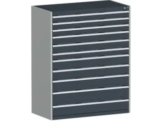 ladekast HxBxD 1600x1300x650mm 11laden RAL7035 front RAL7016 - 1