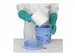 Distributeur lingettes imprégnées Wettask 4 seaux bleus