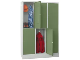 lockerkast,HxBxD 1850x1200x500mm,3x2vakken,RAL7035,front RAL6011 - 2