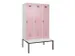 locker met bank,voor scheiding van kleding,HxBxD 2120x1200x815mm,3vak