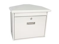 muurbrievenbus staal wit HxBxD 345x392x205mm inworp boven uitname voor