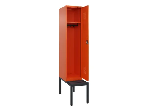 locker met bank,HxBxD 2120x400x815mm,1vak,vak B 400mm,draaigrendel