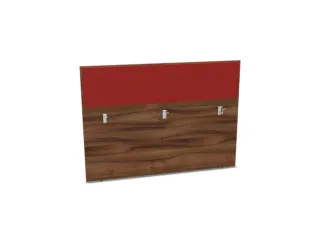 baliepaneel bureau aanbouw achter NP-tiepolo nut BN4011-rood 1600mm - 1