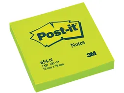 Memoblok 3M Post-it 654 76x76mm neon groen