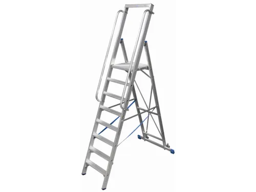 verrijdbare treden-platformladder eenzijdig 8treden stand H 1 9m
