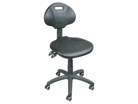 werkplaatsstoel standaardzitting zwart PU zitting H 420-550mm wielen