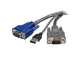Ultradunne 2-in-1 Usb Vga Kvm-kabel 1.8 Meter