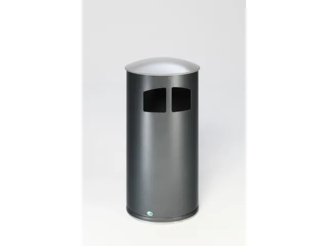 Afvalbak 75 liter HxØ 920x445mm 2inworpopeningen staal zilverkleurig
