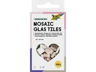 Folia Mozaieksteentjes glas 10x10mm iriserend assorti - 2