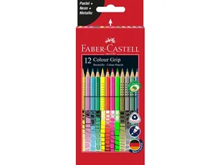 kleurset Faber-Castell GRIP pastel, neon en metallic 12 stuks - 2