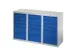 ladekast HxBxD 900x1500x500mm 18laden RAL7035 front RAL5010
