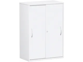 kantoor-schuifdeurkast HxBxD 1182x800x425mm hout wit 2 OH - 1